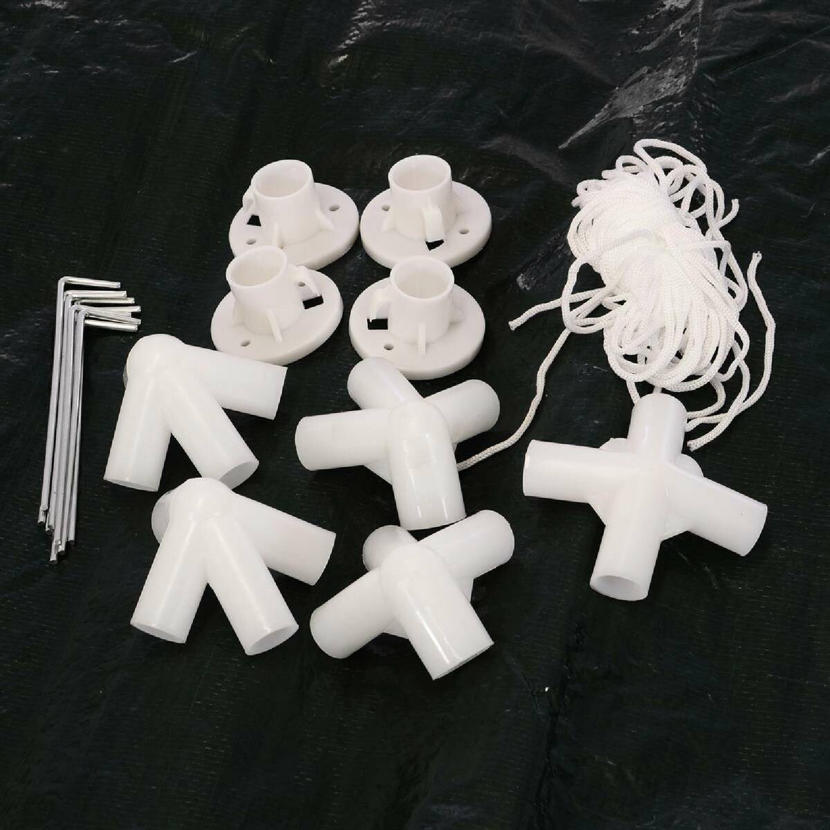 VCM Pavillon weiß Polyester-Mischgewebe B/H/L: ca. 300x187x300 cm