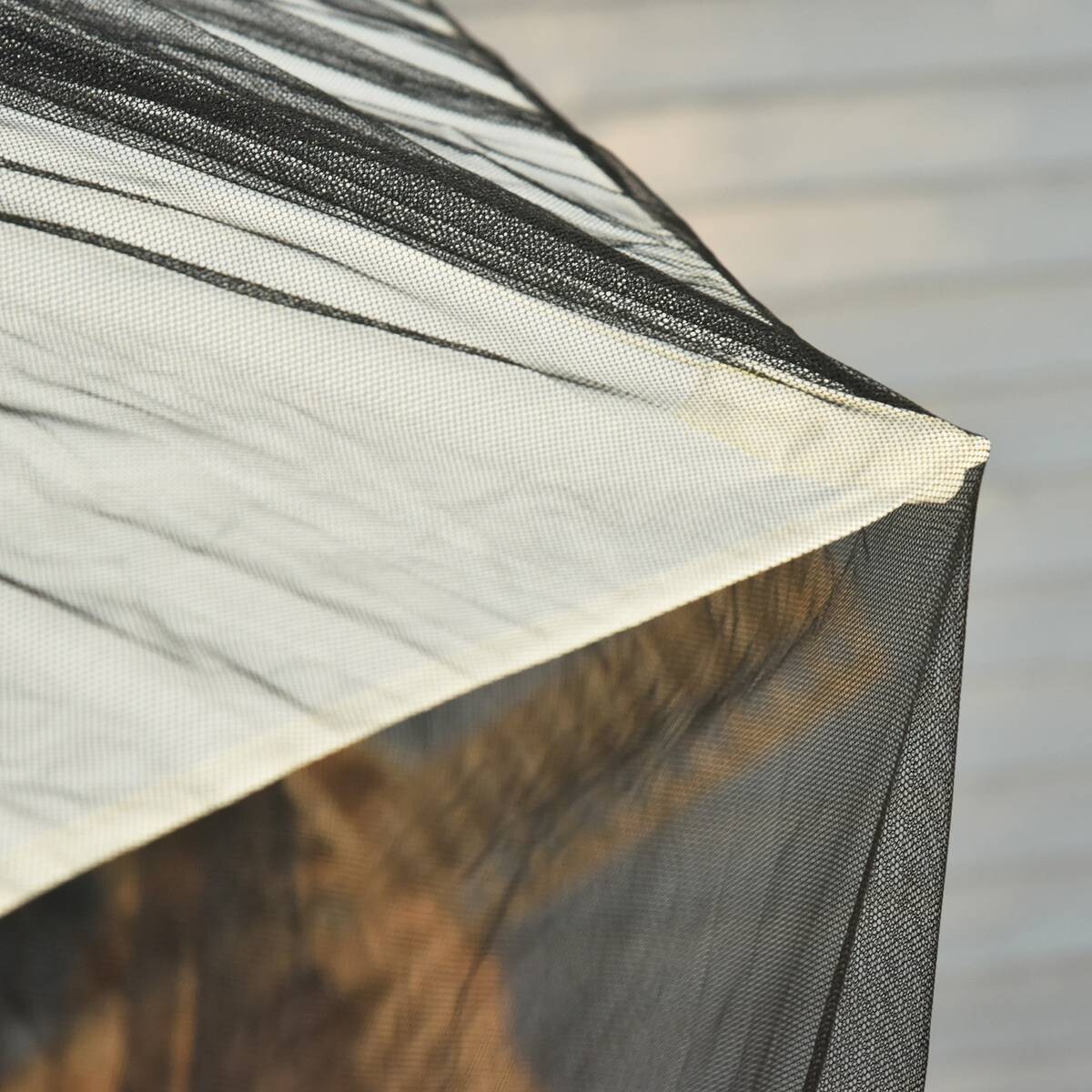 Outsunny Moskitonetz für Sonnenschirm schwarz Kunststoff H/D: ca. 230x300 cm