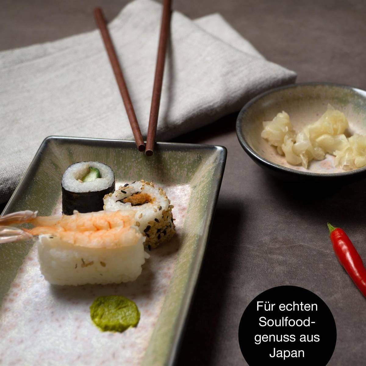 Moritz & Moritz Sushi-Set grün Porzellan