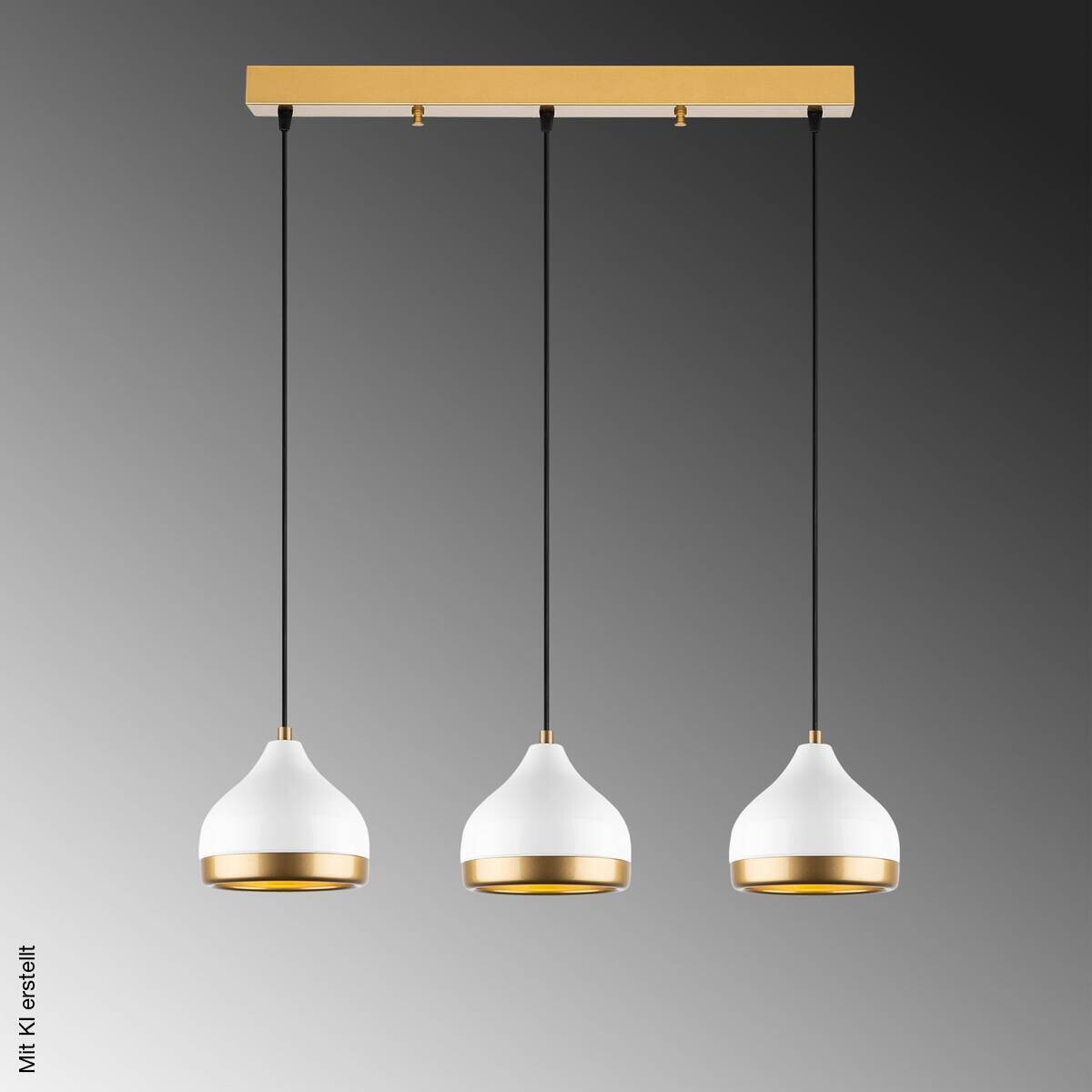 Opviq Pendelleuchte Yldo weiß B/H/T/L: ca. 67x111x17x67 cm E27 3 Brennstellen