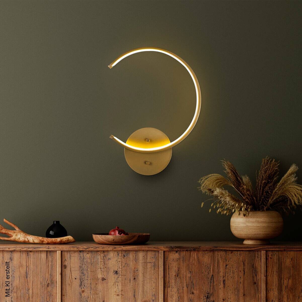 Opviq LED-Wandleuchte gold B/H/T: ca. 33x46x6 cm