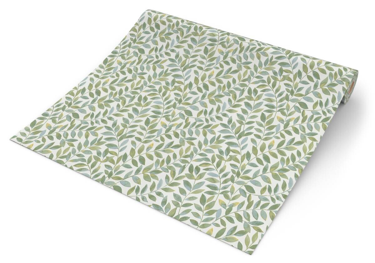 Erismann Vliestapete Blätter weiß grün B/L: ca. 53x1005 cm
