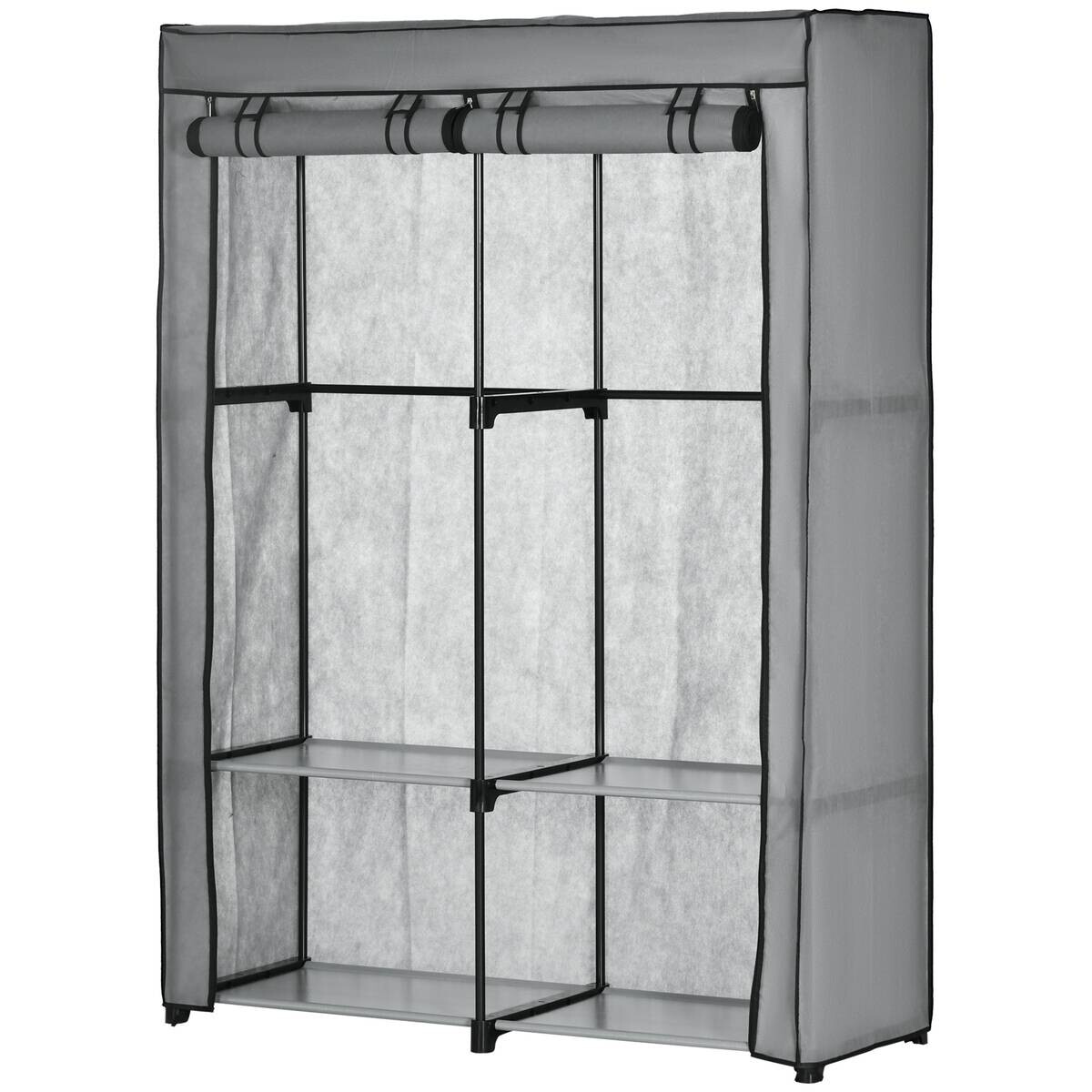 HOMCOM Kleiderschrank hellgrau Polypropylen B/H/L: ca. 49x118x170 cm