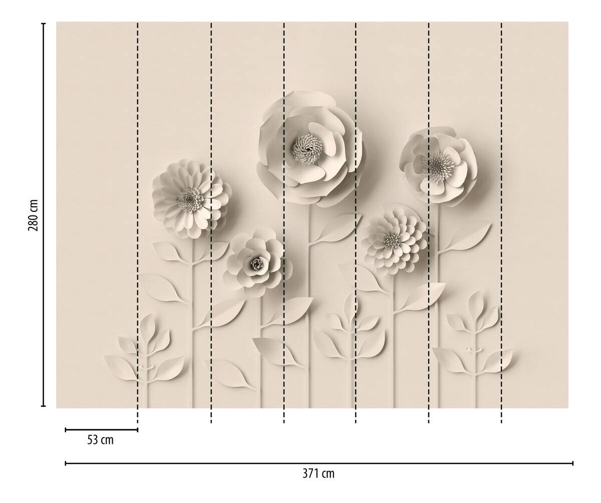 Livingwalls Fototapete 3D-Optik beige B/L: ca. 280x371 cm