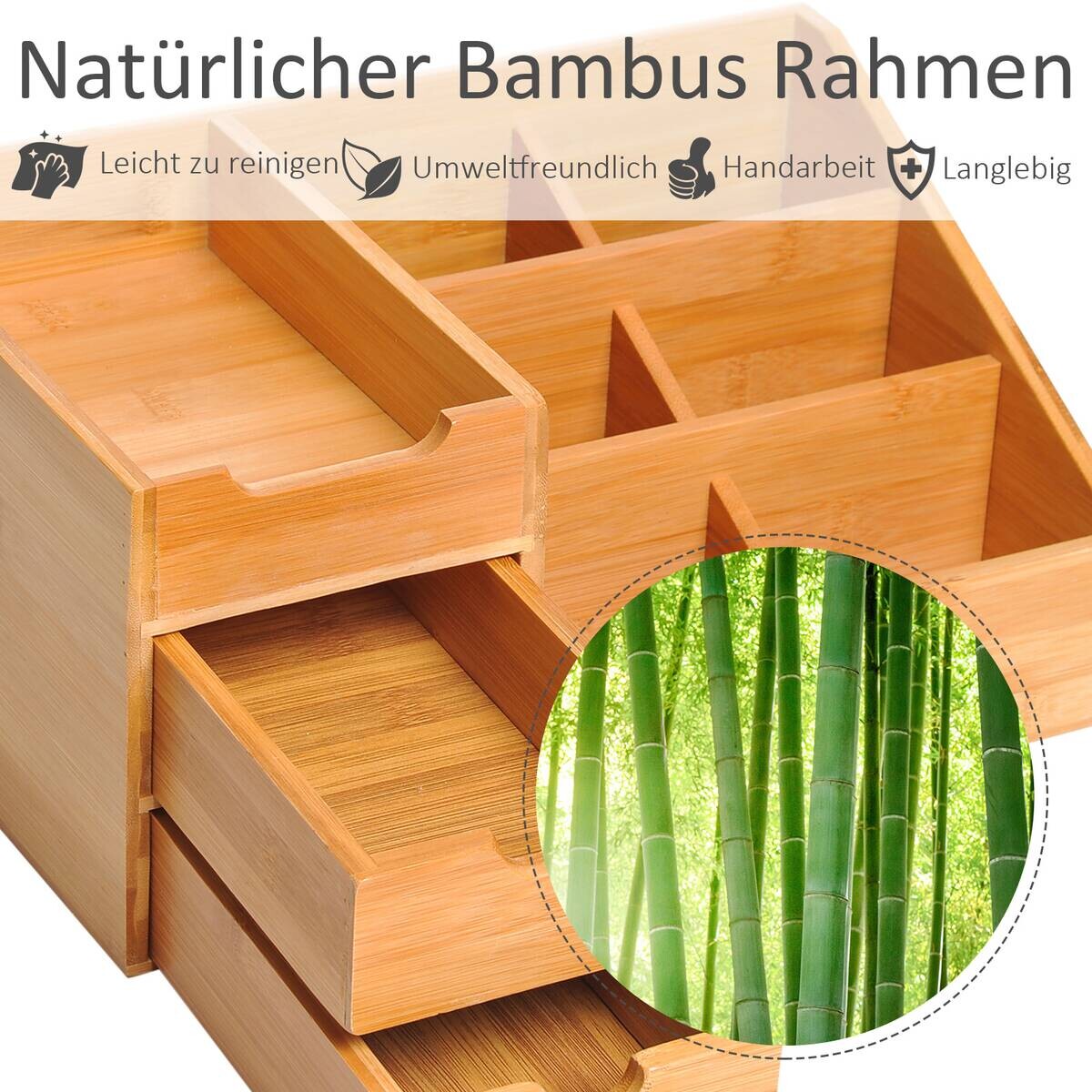 HOMCOM Organizer natur Bambus B/H/L: ca. 205x33x155 cm