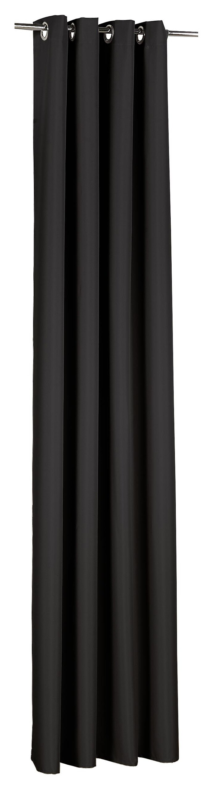 POCOline Ösenvorhang Sorrento schwarz 100% Polyester B/L: ca. 140x245 cm