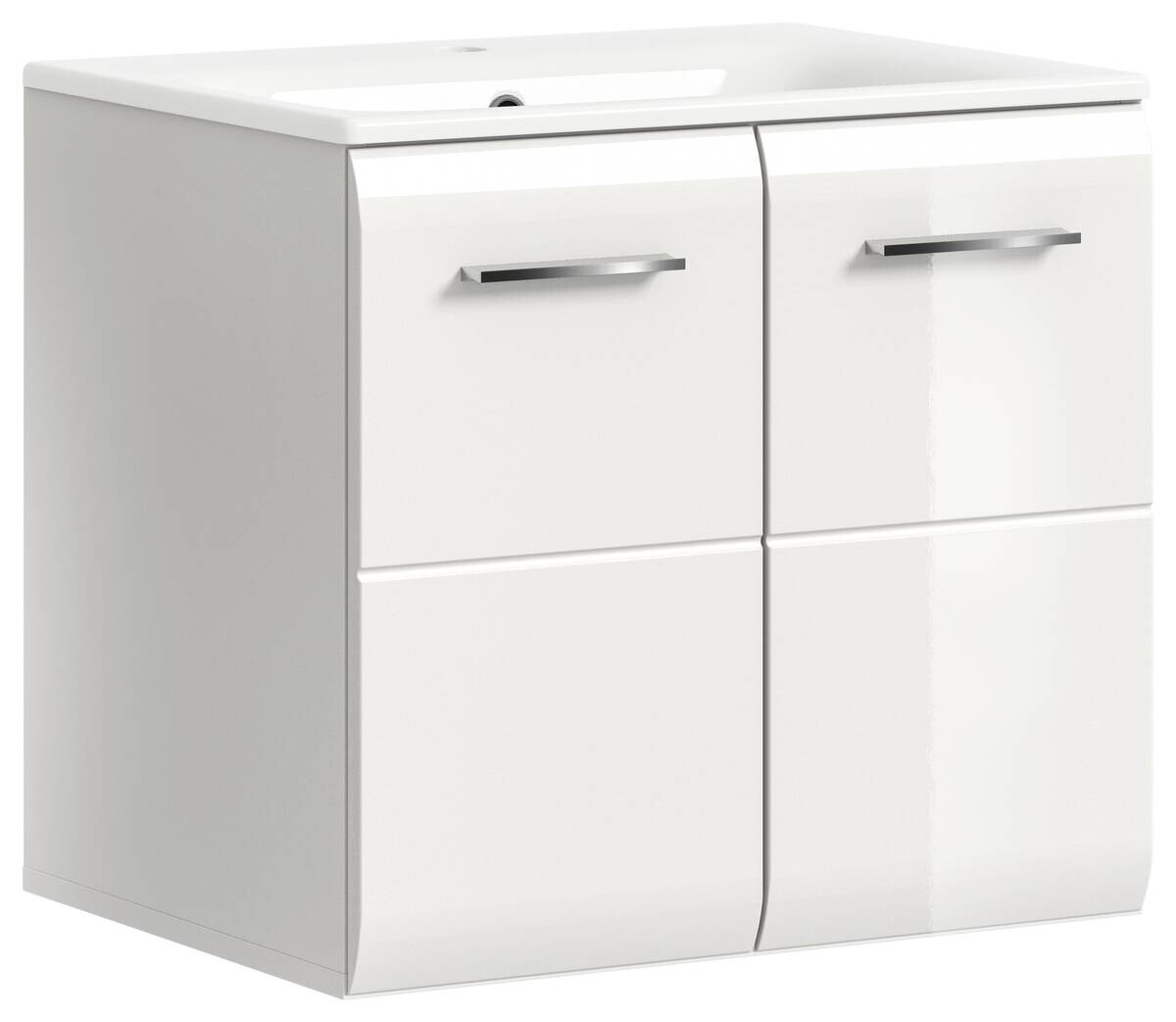 Waschplatz Ice weiß weiß Hochglanz B/H/T: ca. 60x55x46 cm