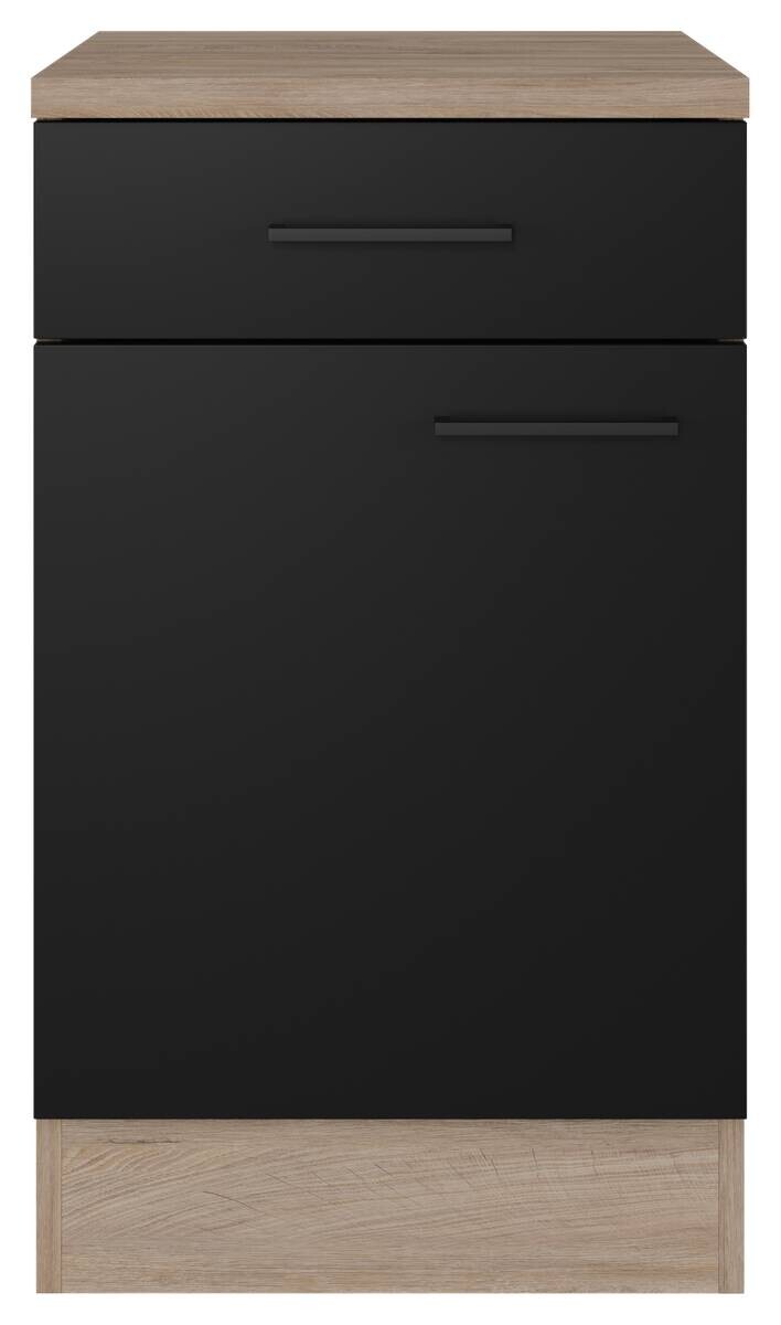 Unterschrank Capri schwarz matt B/H/T: ca. 50x85x60 cm