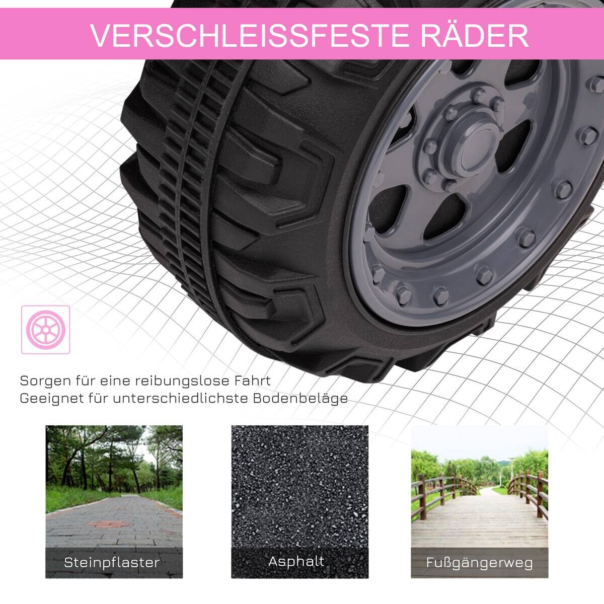 HOMCOM Kinderauto rosa B/H/L: ca. 42x70x45 cm