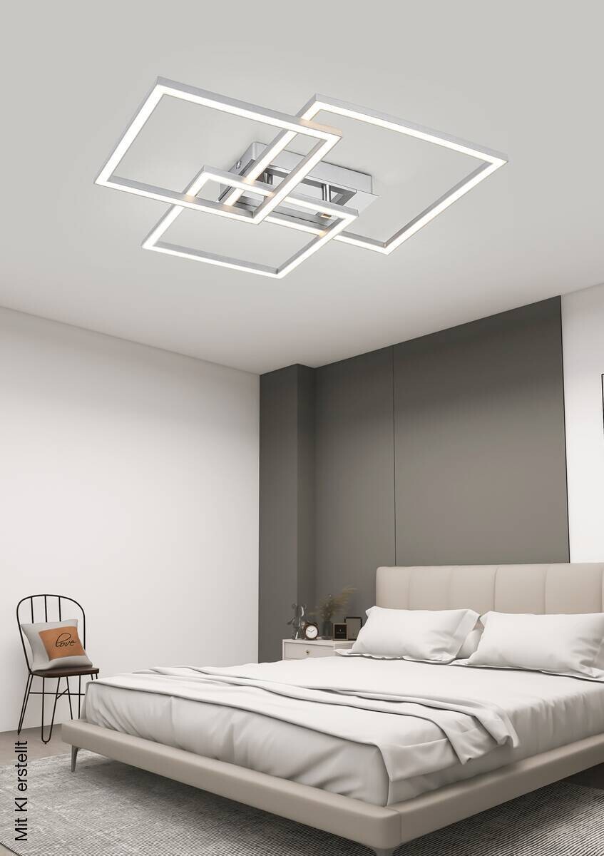 Nolo LED-Deckenleuchte Triple silber Kunststoff B/H/L: ca. 45x8x49,5 cm