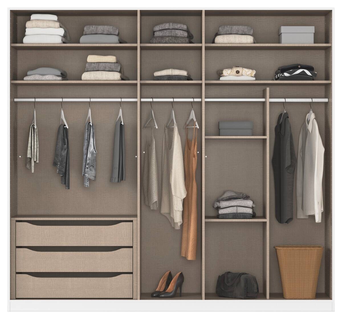 Kleiderschrank Alabama Alpinweiß B/H/T: ca. 225x210x54 cm