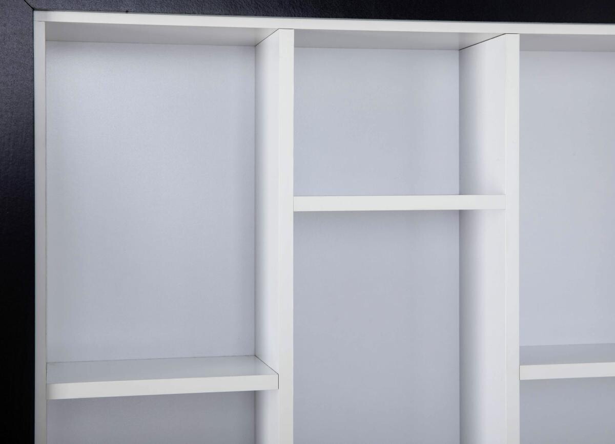Vitrine Septem schwarz weiß B/H/T: ca. 66,5x66,5x13,7 cm