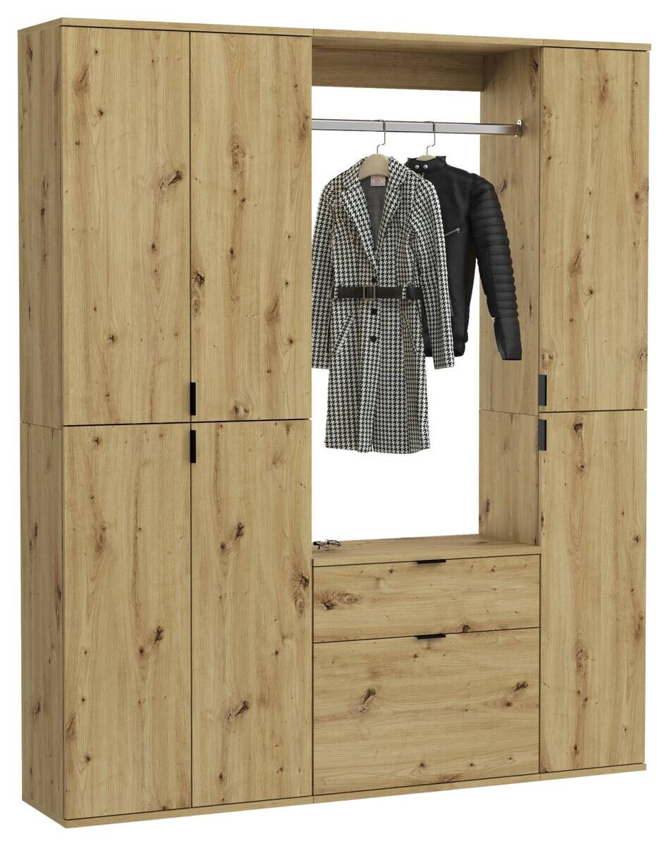 Garderobe PROJEKT Eiche Artisan Nachbildung B/H/T: ca. 152x193x34 cm