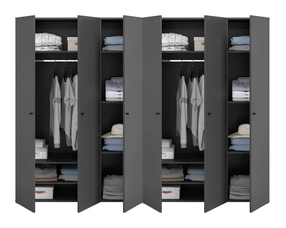 Kleiderschrank DARWIN anthrazit B/H/T: ca. 240x176x51 cm