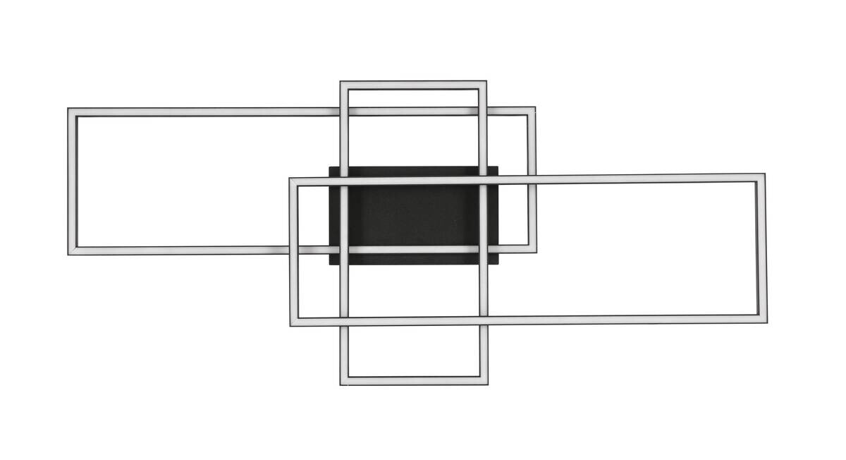 Deckenleuchte schwarz Kunststoff Metall B/H/L: ca. 42x10x103 cm