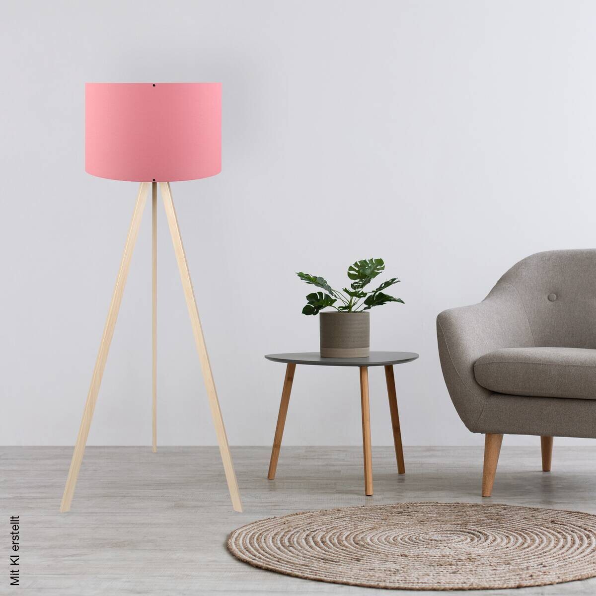 Opviq Stehlampe Eiche rosa MDF PVC B/H/T/L/D: ca. 38x140x38x38x38 cm E27 1 Brennstellen