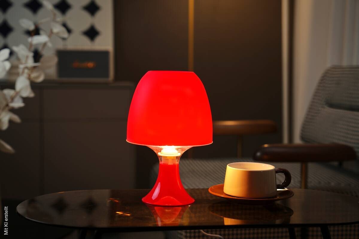 POCOline Tischleuchte Sveta rot Kunststoff H: ca. 24 cm E14 1 Brennstellen