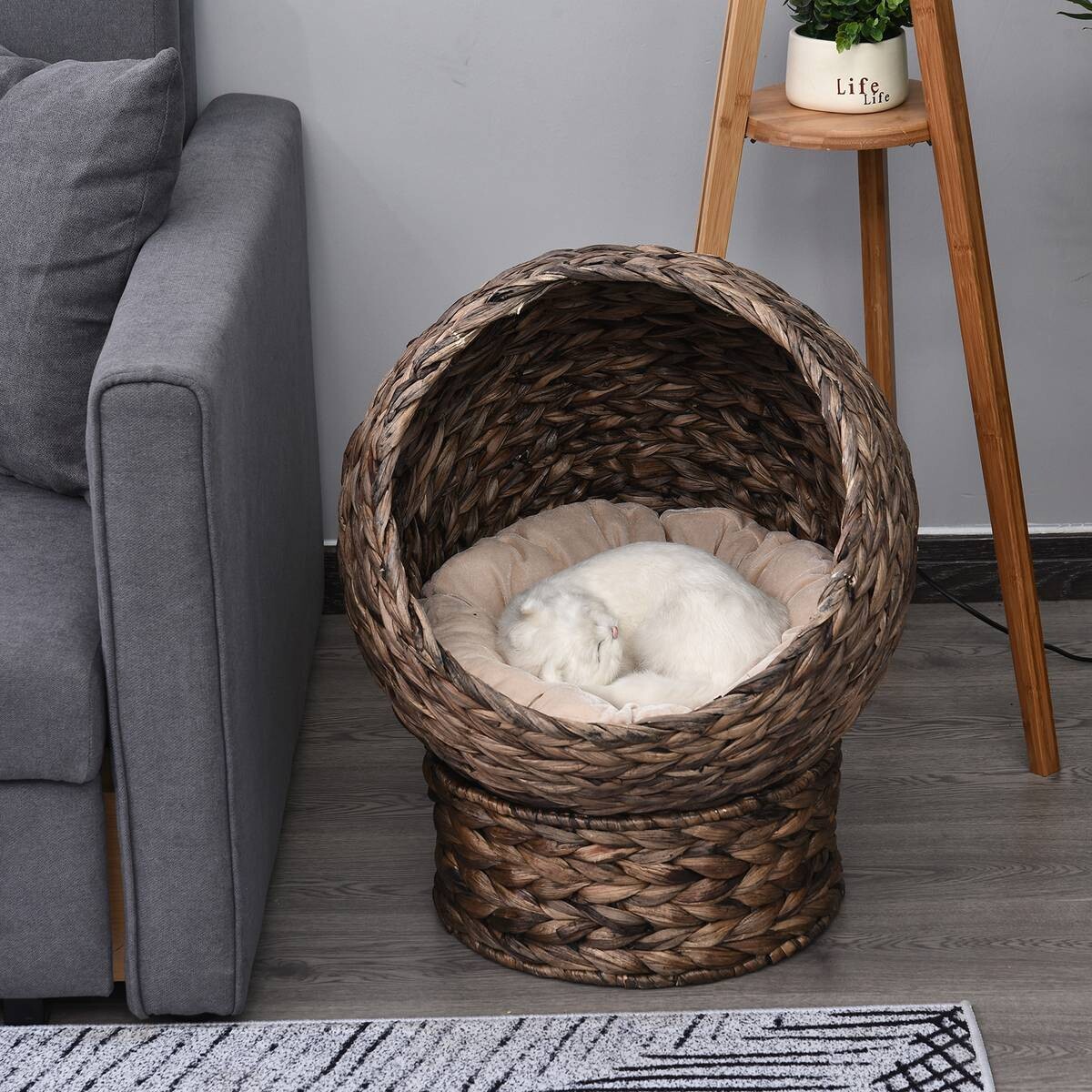 PawHut Katzenhaus braun Eisen H/L: ca. 60x42 cm