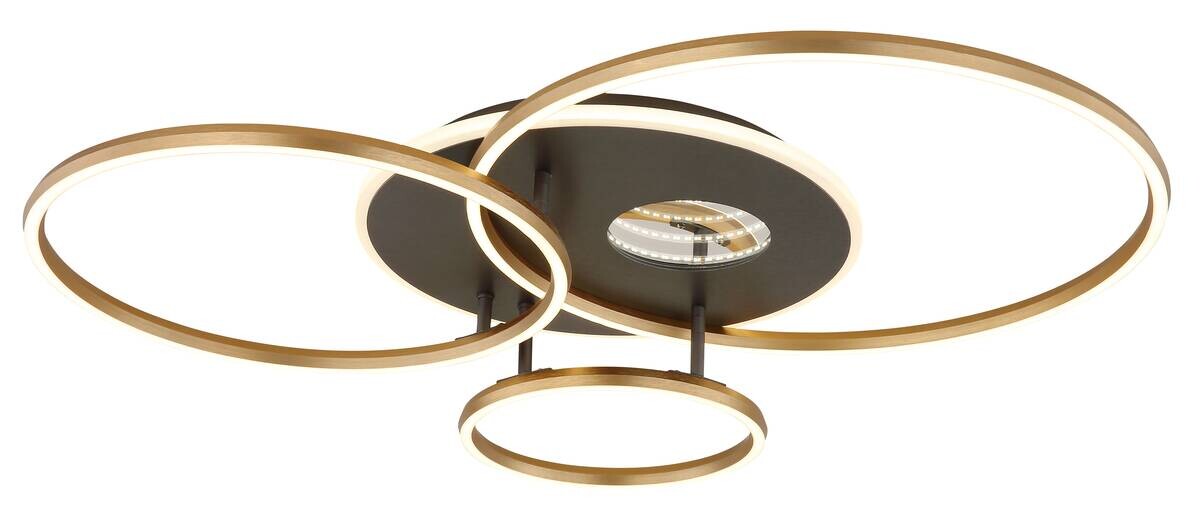 GLOBO Deckenleuchte Invertina anthrazit Opal gold Aluminium Acryl Kunststoff B/H/L: ca. 70x13x90 cm 1 Brennstellen