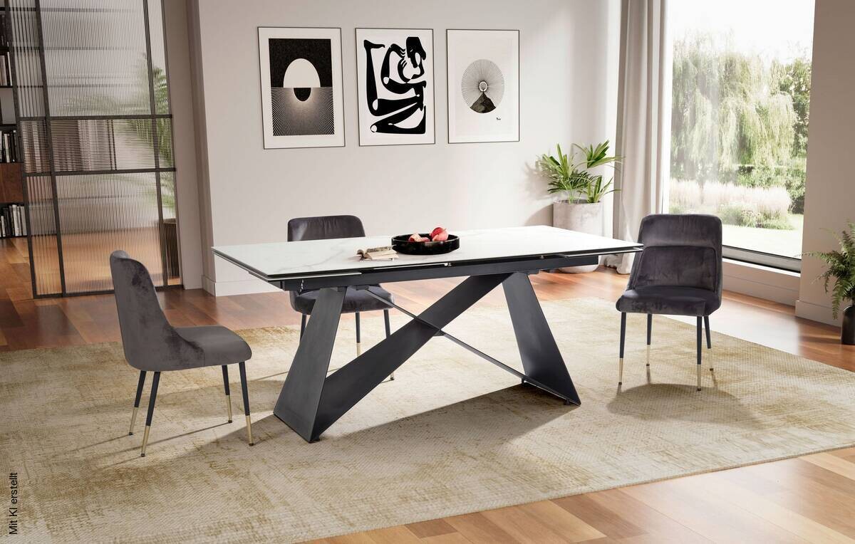 Esstisch weiß Marmor Optik B/H/T: ca. 180x76x95 cm