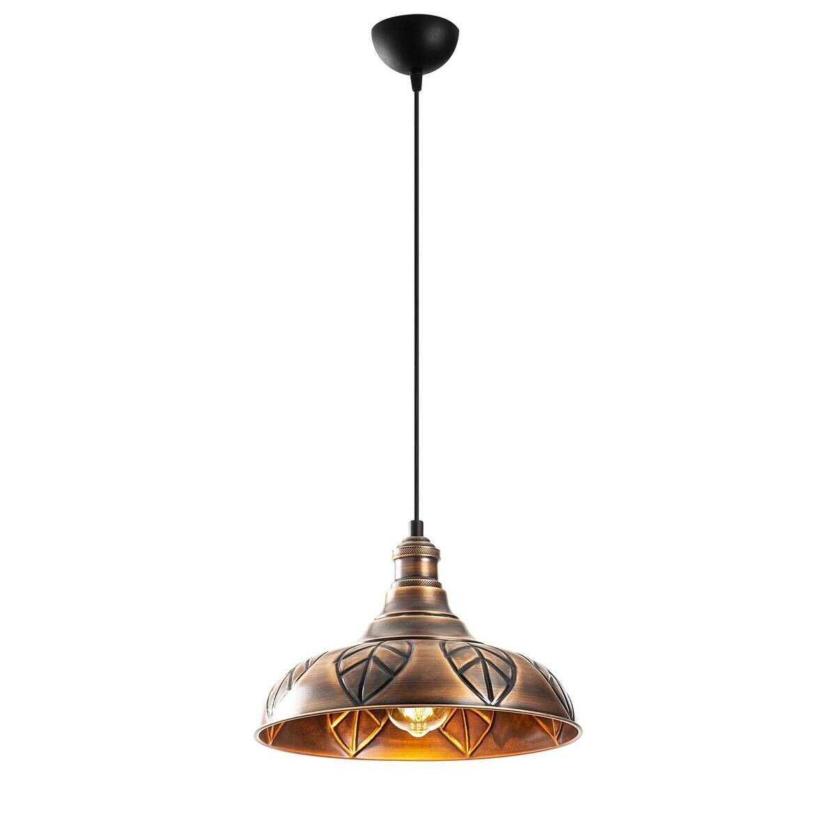 Opviq Pendelleuchte Saglam-3714 Kupfer B/H/T/L/D: ca. 32x117x32x32x32 cm E27 1 Brennstellen