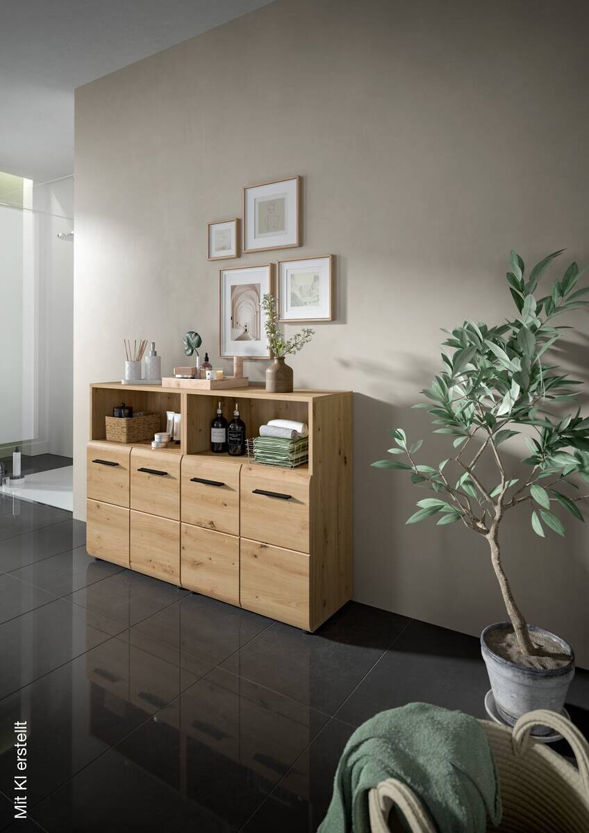 Badezimmer-Set Ice Artisan Oak Nachbildung B/H/T: ca. 120x80x30 cm