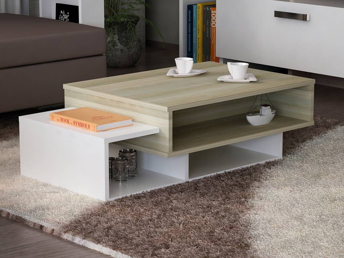 Couchtisch Tab weiß Cordoba Nachbildung B/H/T: ca. 105x32x60 cm