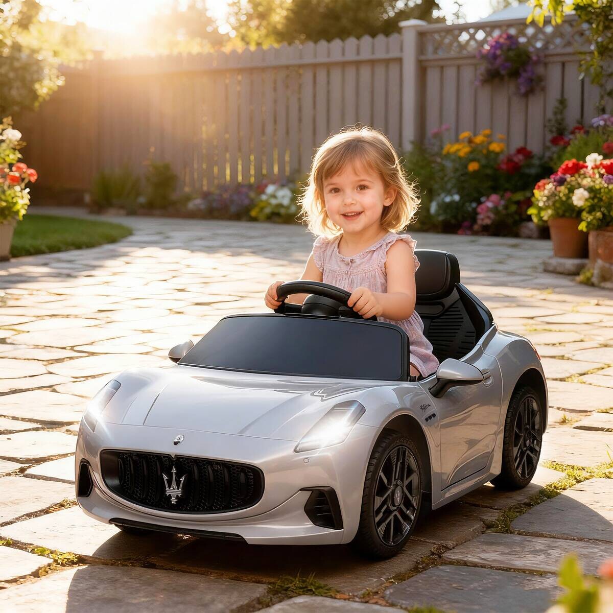 AIYAPLAY Kinder Elektroauto grau B/H/L: ca. 59x43x98 cm