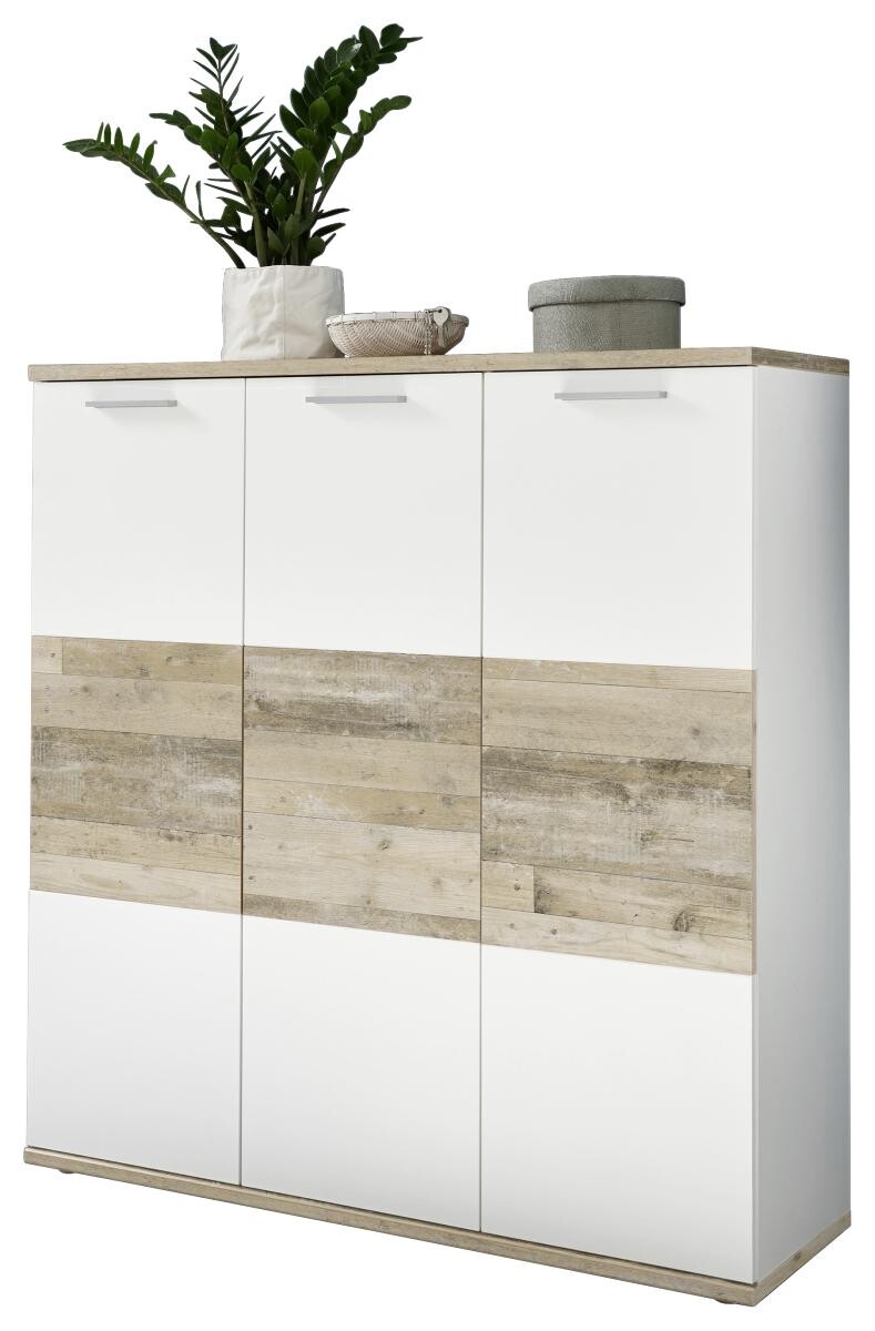 Kommode Hugo weiß Old Wood hell Nachbildung B/H/T: ca. 116x122x38 cm