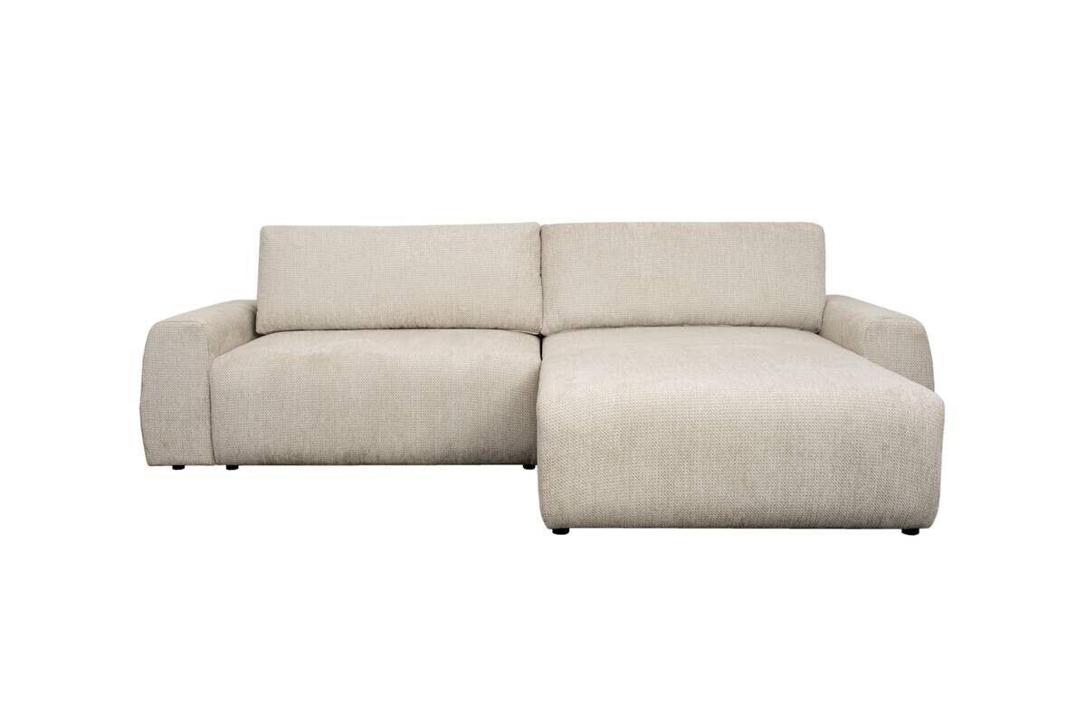 Ecksofa mit Bettfunktion und Bettkasten beige Microfaser B/H/T: ca. 293x88x172 cm