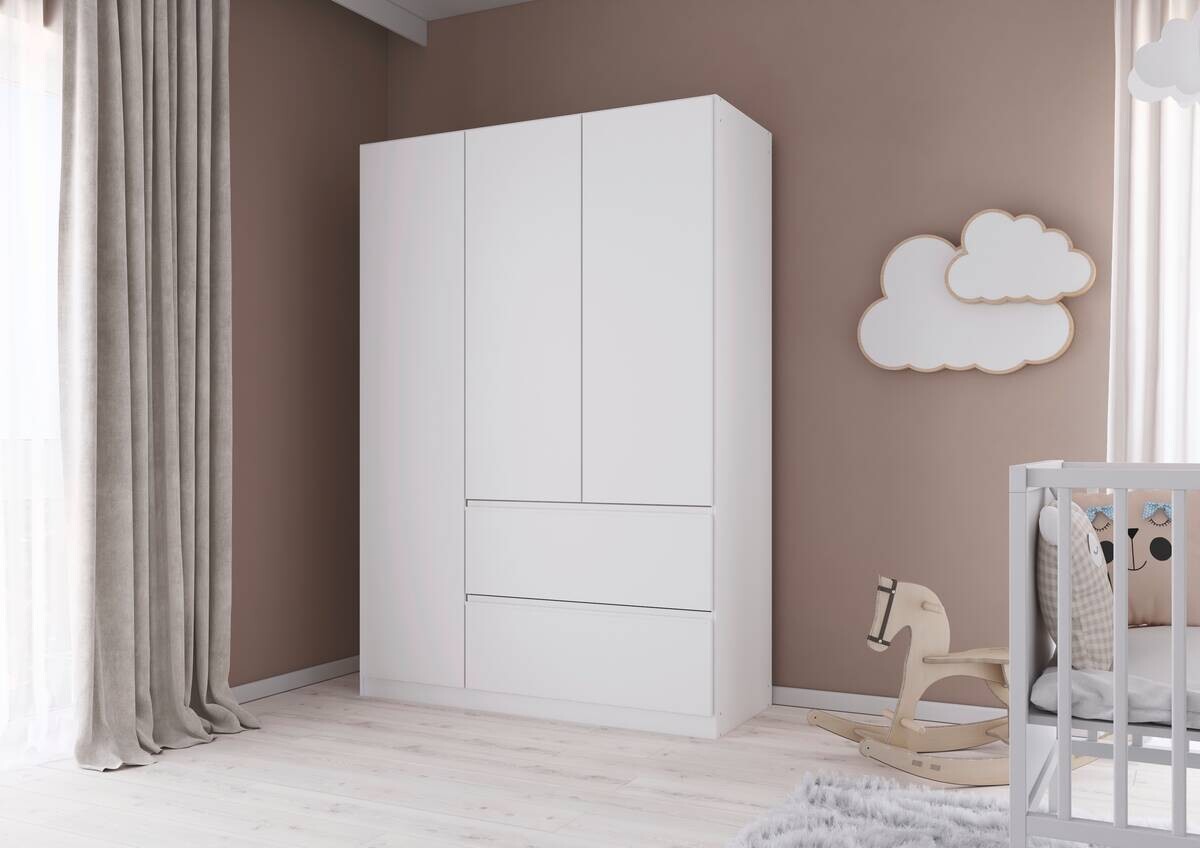 Kleiderschrank Joel Alpinweiß B/H/T: ca. 136x197x54 cm