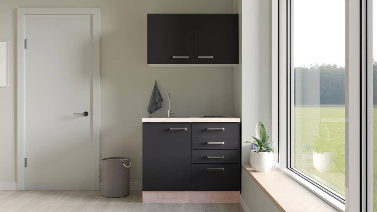 Küchenblock Elva anthrazit B/H/T: ca. 100x200x60 cm