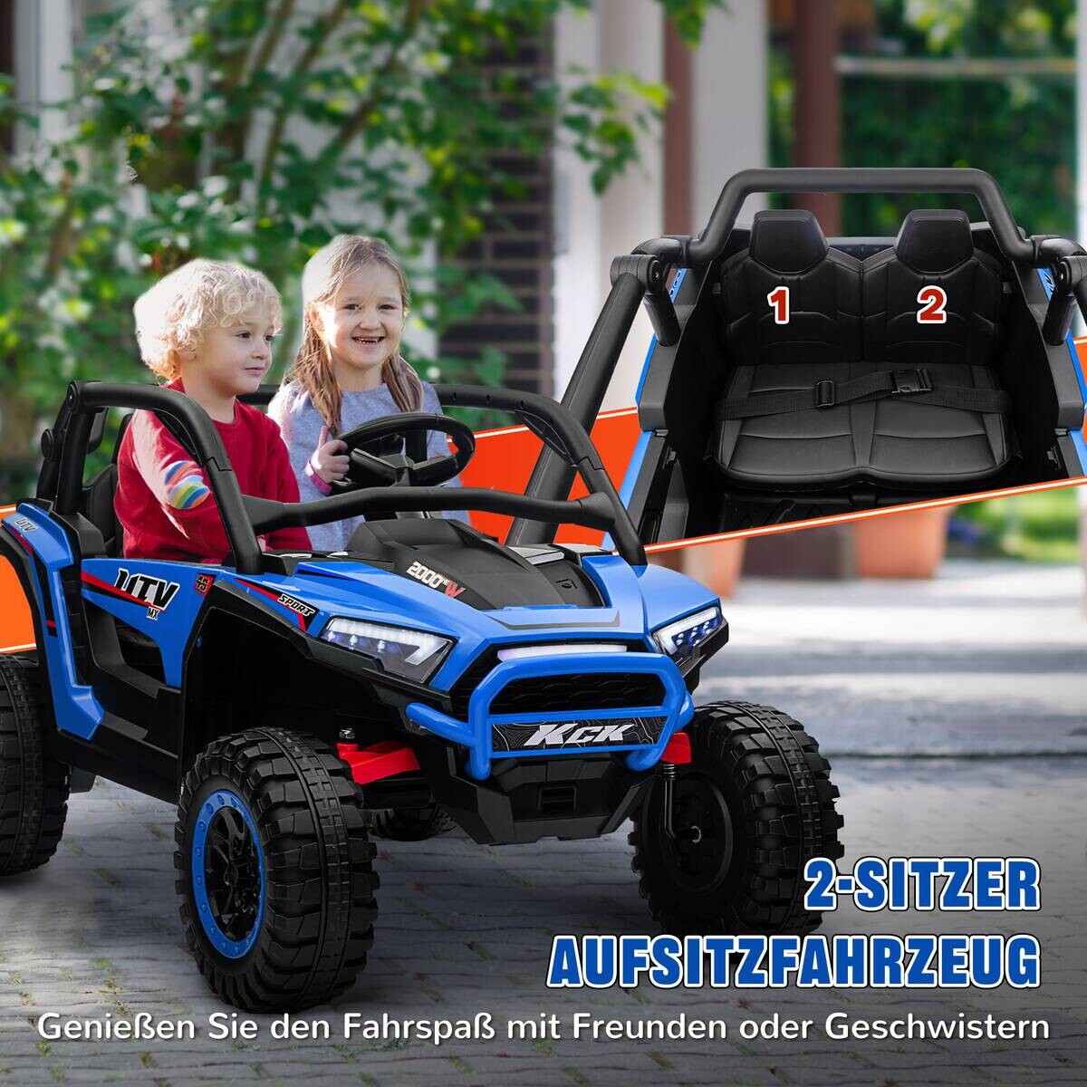 AIYAPLAY Elektro Kinderauto blau B/H/L: ca. 72x67x117 cm