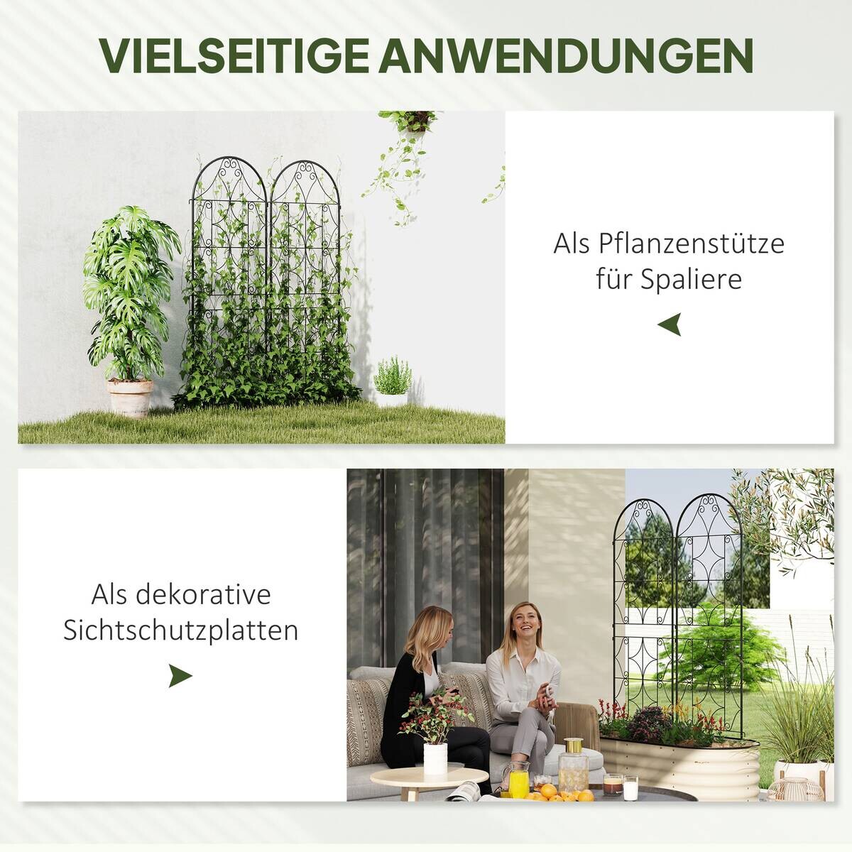Outsunny Rankgitter schwarz B/H/L: ca. 1,3x150x50 cm