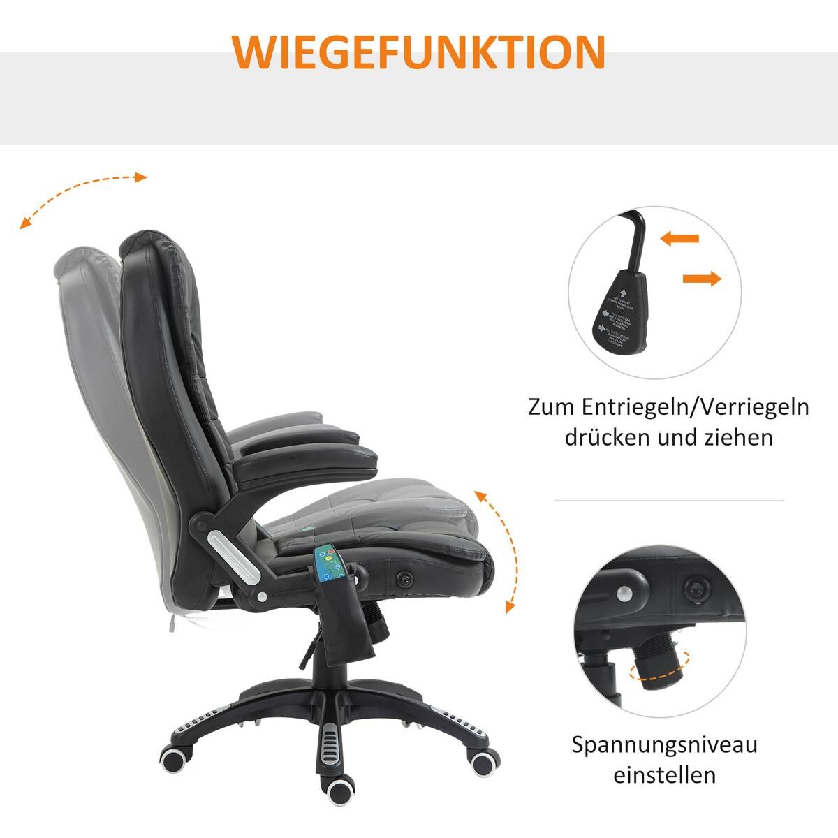 Chefsessel A2-0055 schwarz PVC Kunstleder