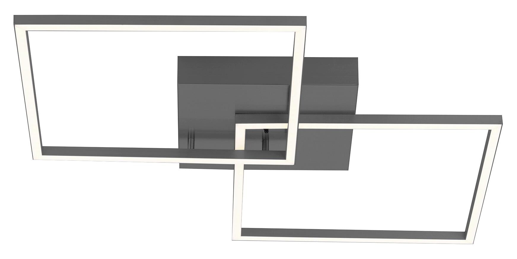 Just Light Deckenleuchte Iven schwarz Alu Kunststoff B/H/L: ca. 53x7x53 cm