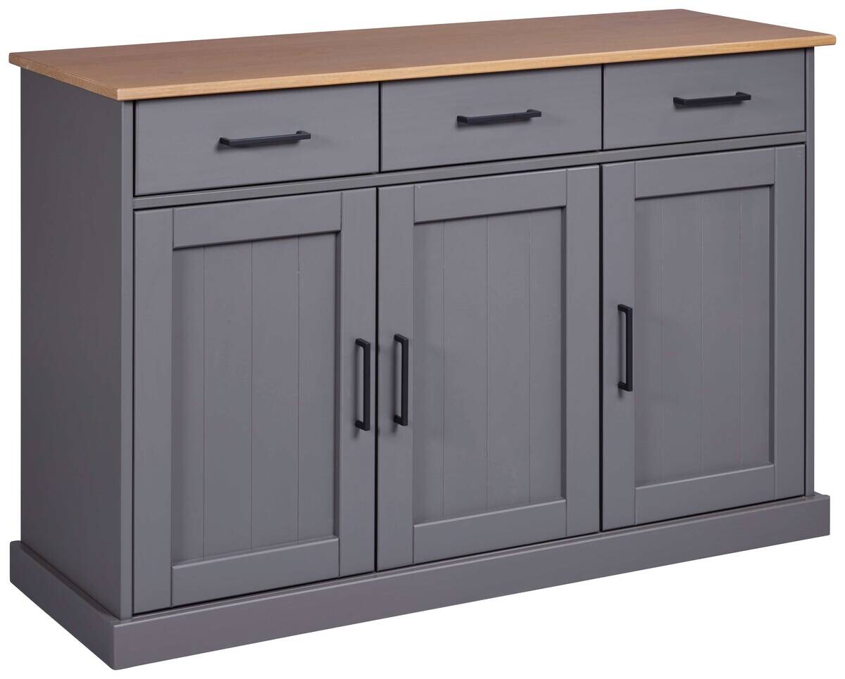 Kommode Forenzo grau lackiert B/H/L: ca. 45x86x131 cm