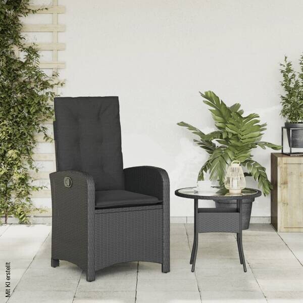vidaXL Gartensessel schwarz Kunststoff B/H/L: ca. 58x93x57 cm