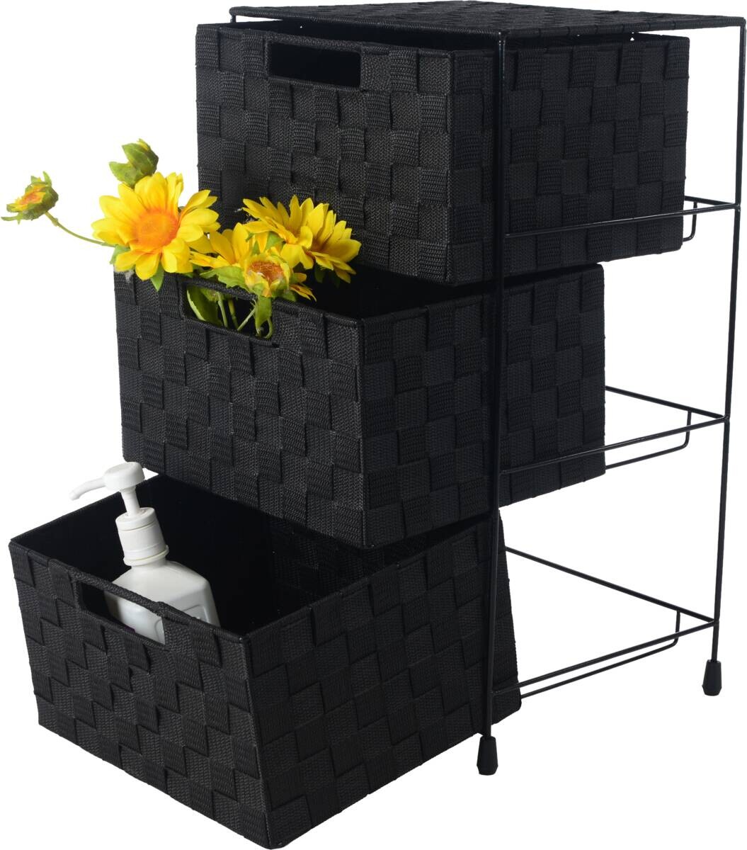 Aufbewahrungsregal schwarz Polyester B/H/L: ca. 25,5x53x31 cm