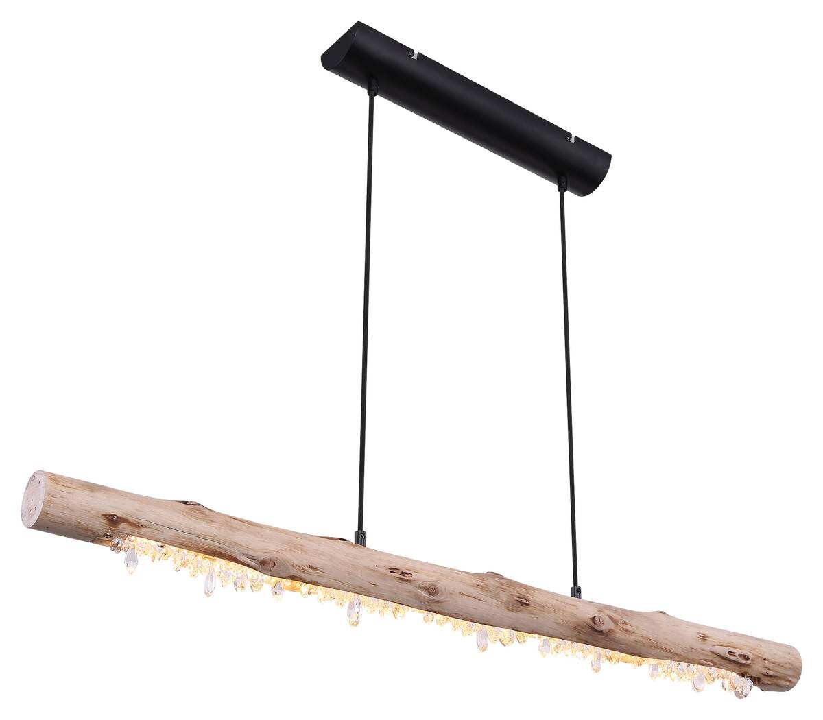 GLOBO Pendelleuchte FELICITAS 15354-15 natur schwarz Holz Metall B/H/T: ca. 100x150x8 cm