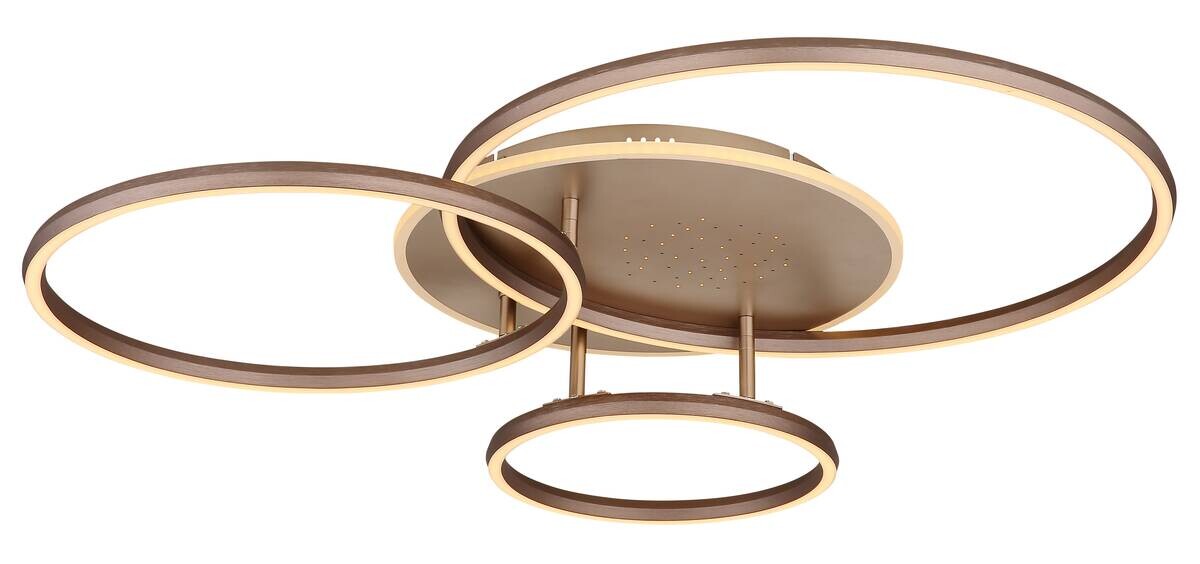 GLOBO LED-Deckenleuchte champagner kaffee Metall Aluminium B/H/L: ca. 70x13x80,7 cm 1 Brennstellen