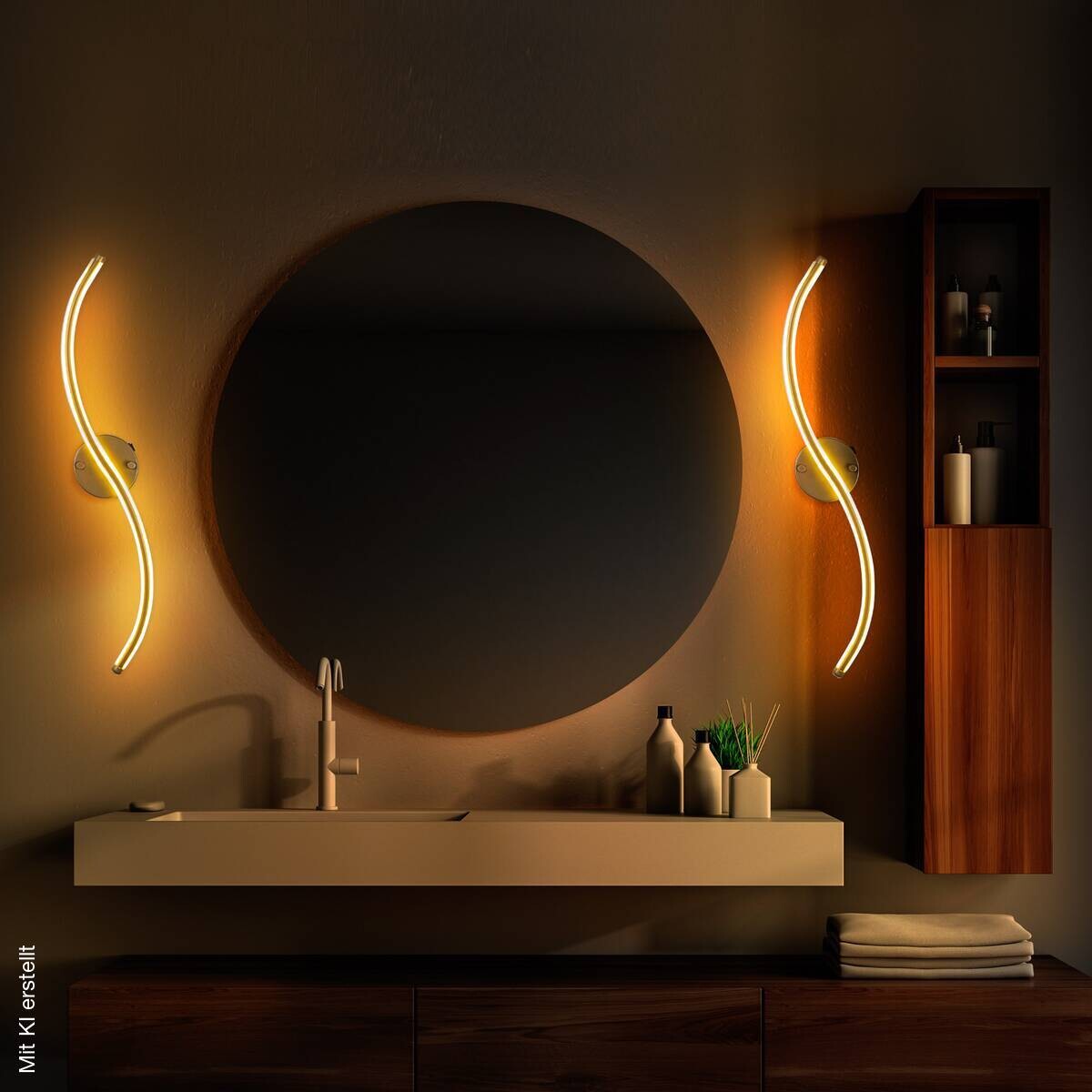Opviq LED-Wandleuchte gold Metall B/H/T: ca. 10x67x5 cm