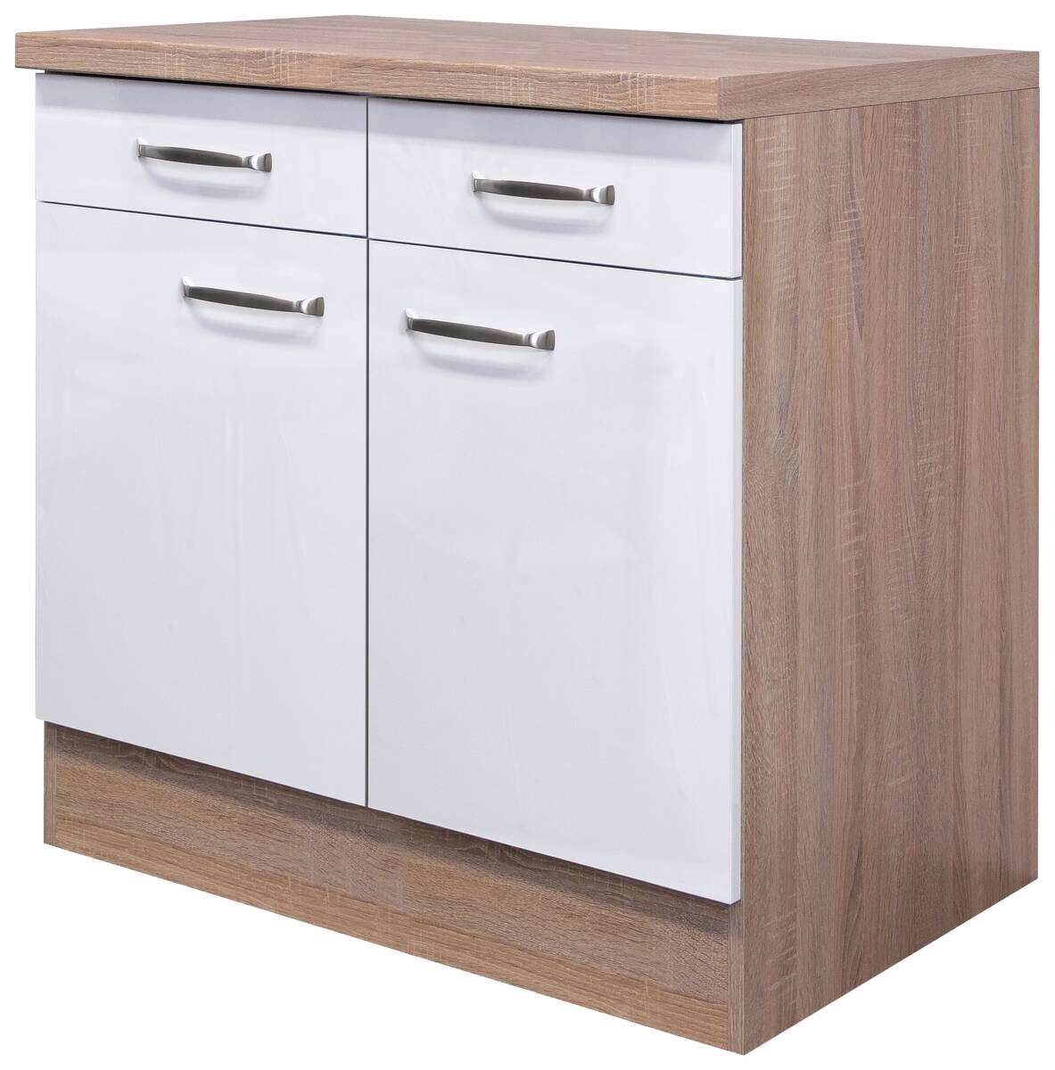 Spülenschrank Valero weiß Hochglanz B/H/T: ca. 50x82x57 cm | weiß | 50,00/82,00/57,00 cm