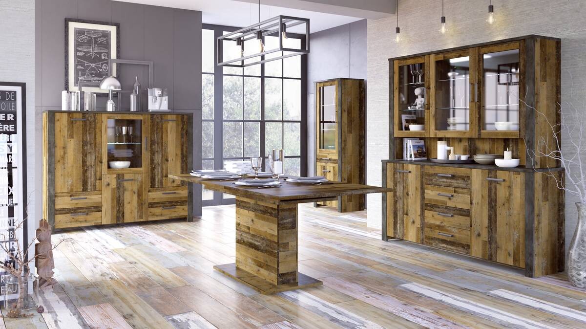 Aufsatz Oregon Old Wood Nachbildung Fresko Spanplatte B/H/T: ca. 173x107x38 cm