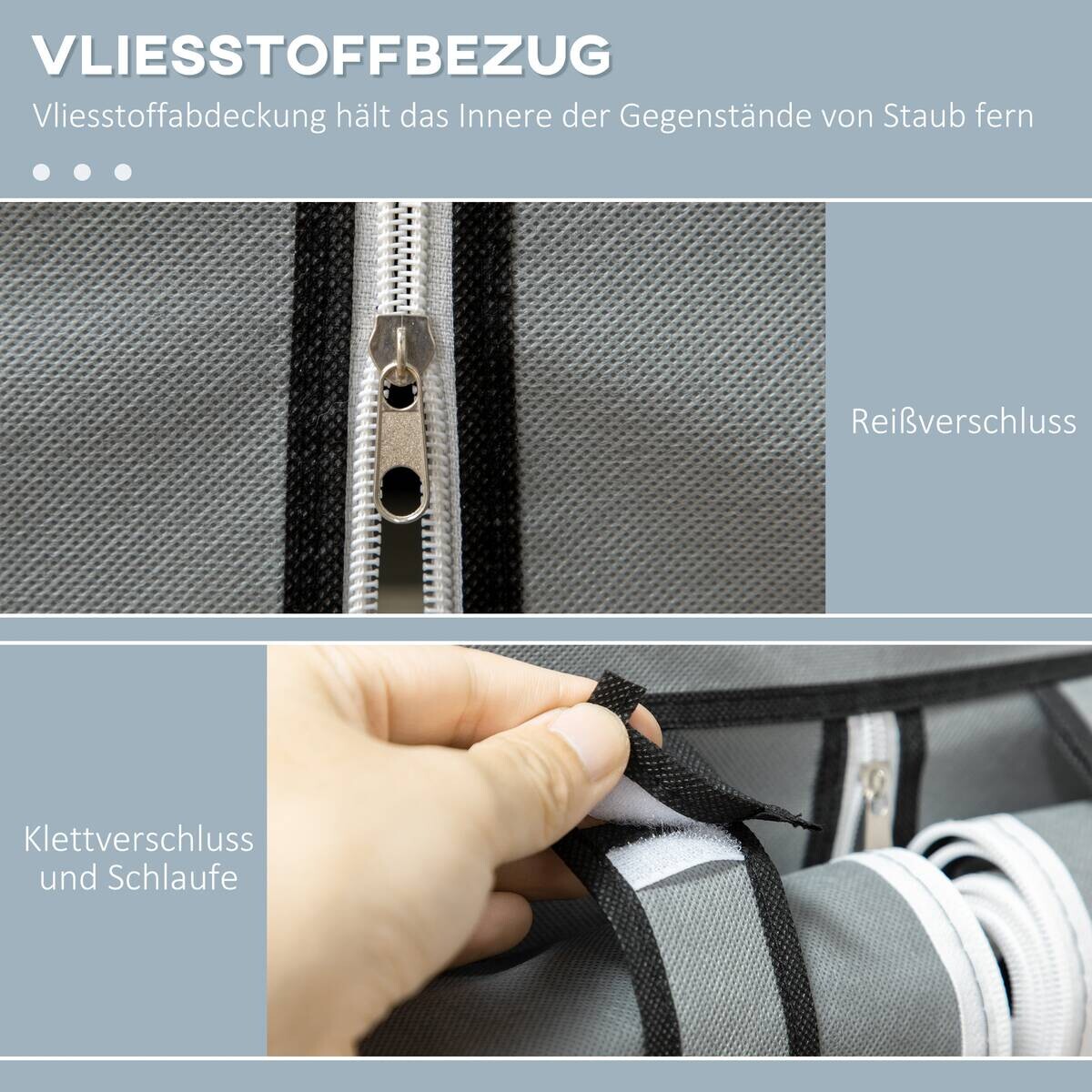 HOMCOM Kleiderschrank hellgrau Edelstahl B/H/L: ca. 43x125x162,5 cm
