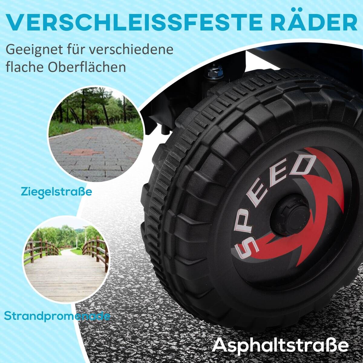HOMCOM Elektroauto für Kinder blau B/H/L: ca. 41,5x48,5x70 cm