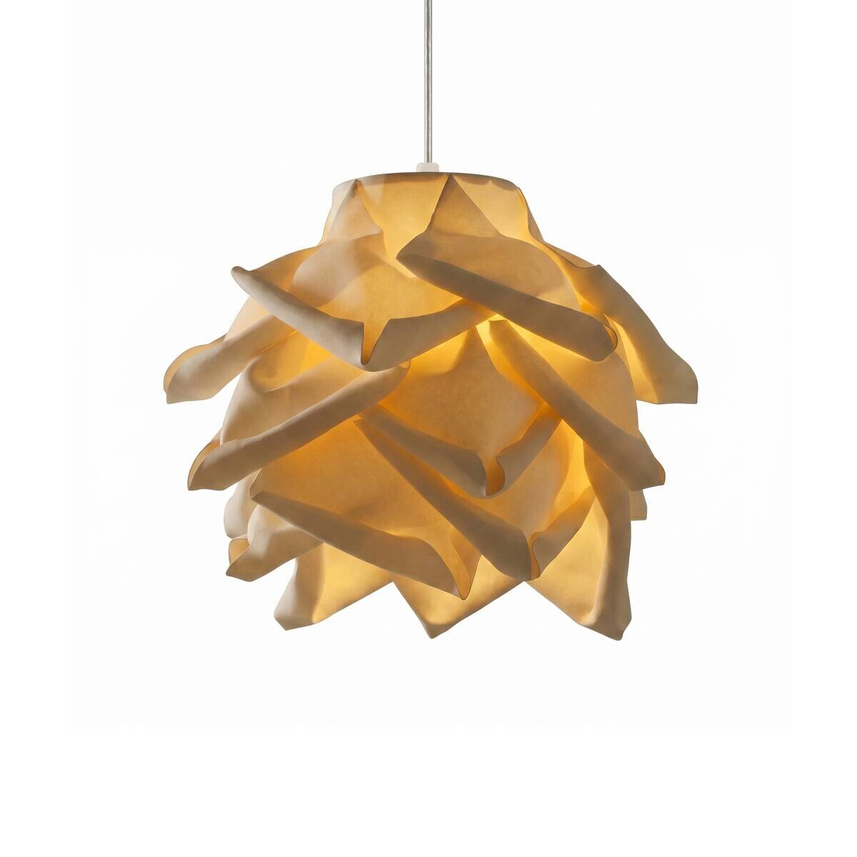 Opviq Pendelleuchte beige Kunststoff B/H/T/L/D: ca. 58x125x58x58x58 cm E27 1 Brennstellen
