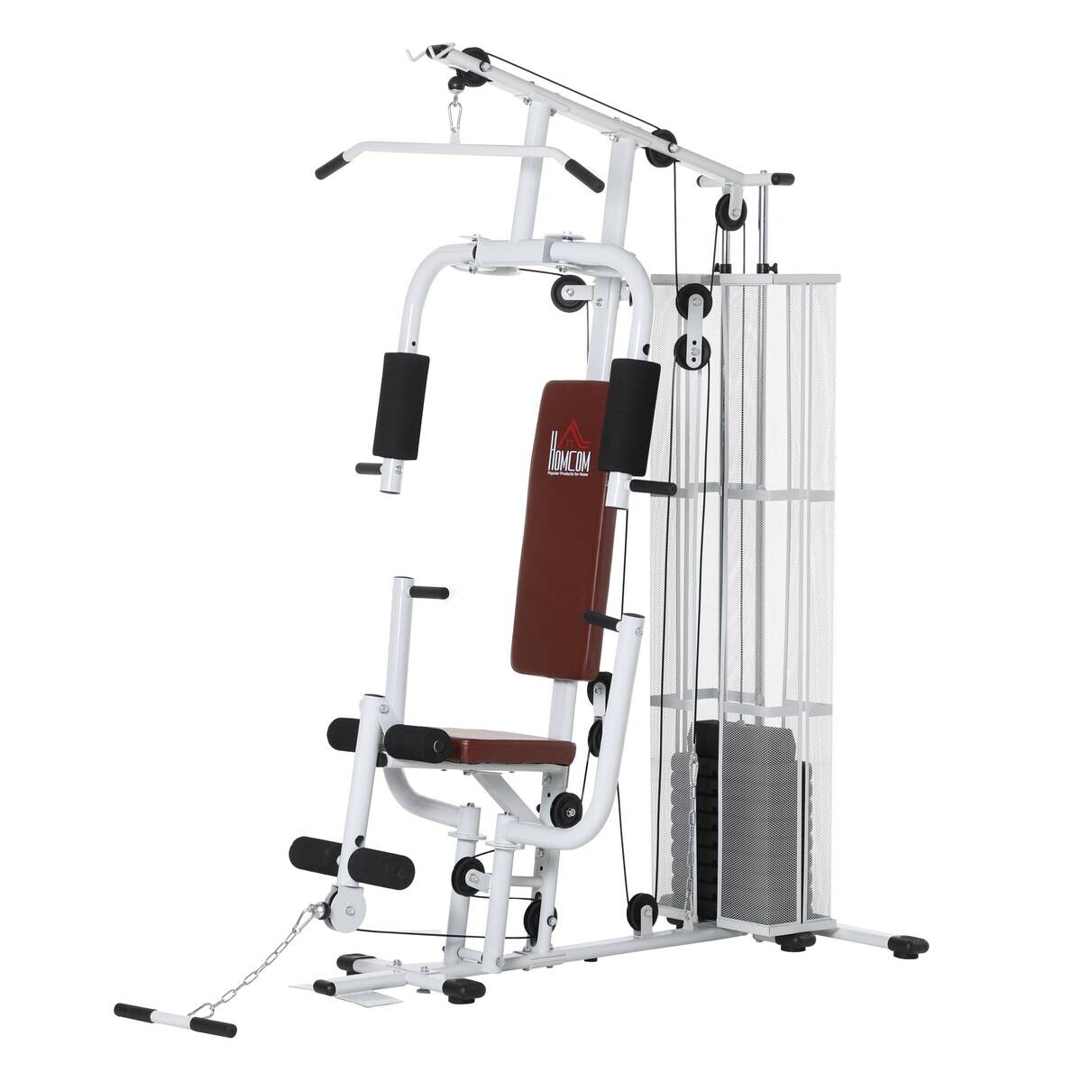HOMCOM Kraftstation weiß Stahl B/H/L: ca. 110x210x150 cm