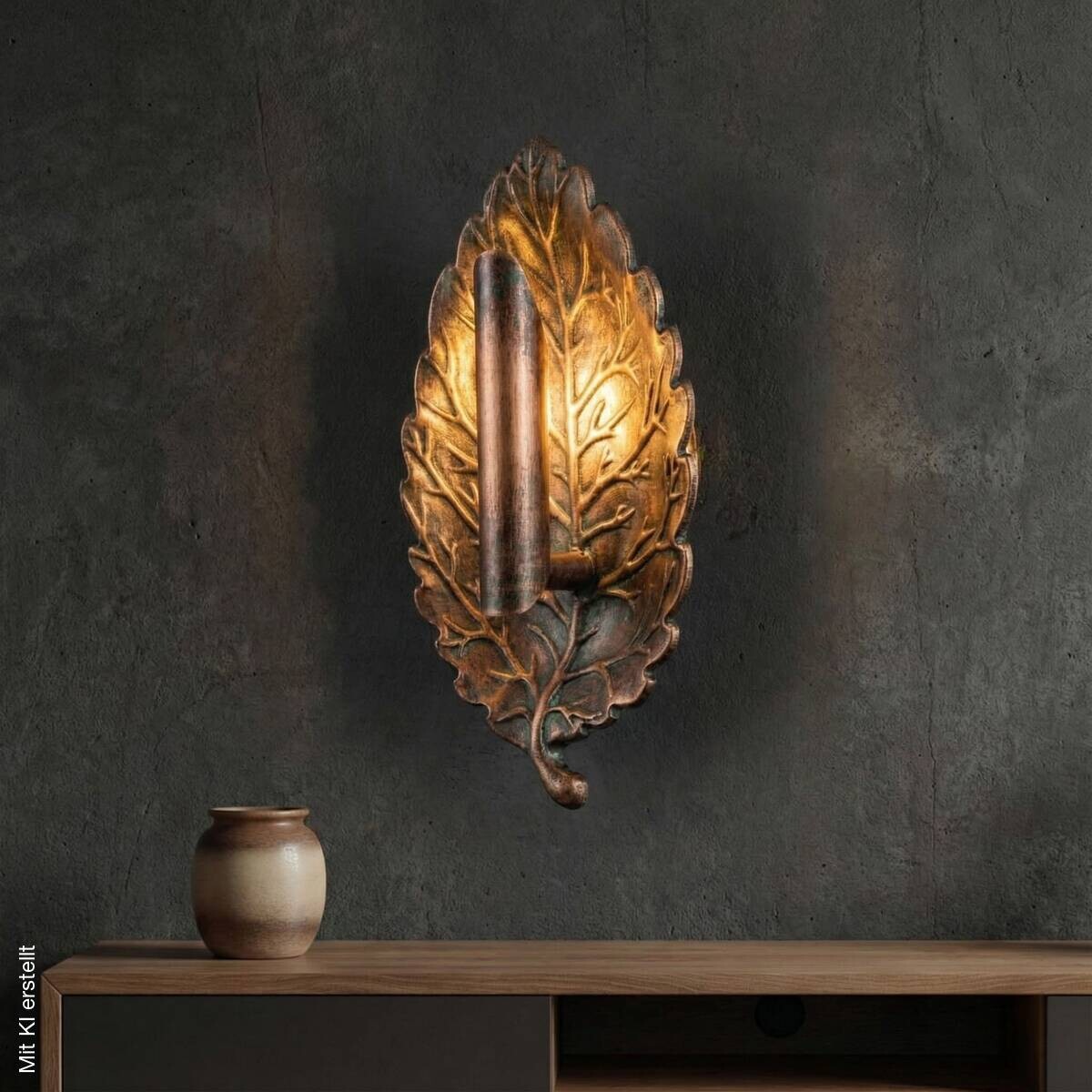 Opviq Wandleuchte Kupfer B/H/T: ca. 26x16x12 cm G9 1 Brennstellen