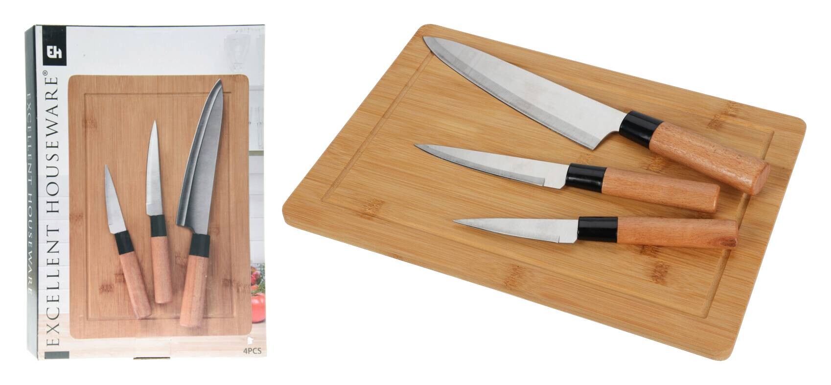 Messerset natur Edelstahl 4 tlg.